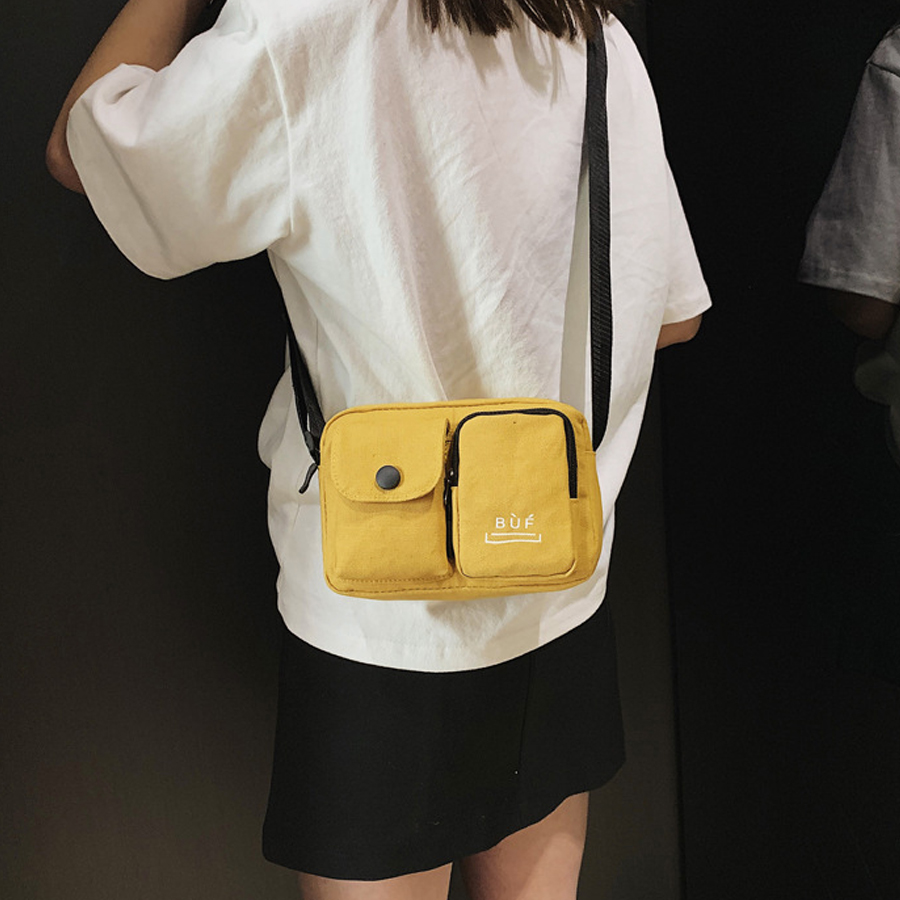 

Fresh Concise Multi-pocket Crossbody Bag