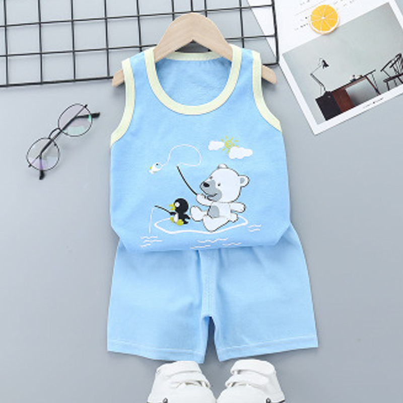 

Bear Print Tank and Shorts Set