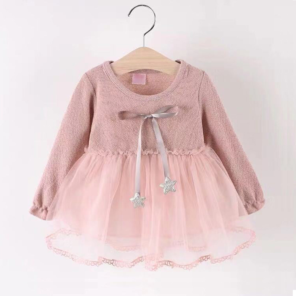 

Baby/ Toddler Girl's Star Tie Tulle Dress