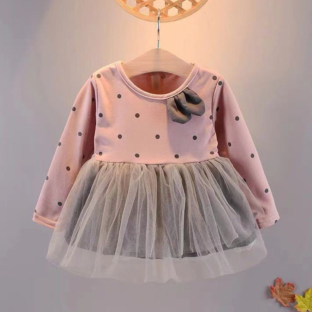 

Baby/ Toddler Girl's Polka Dots Ear Decor Tulle Dress