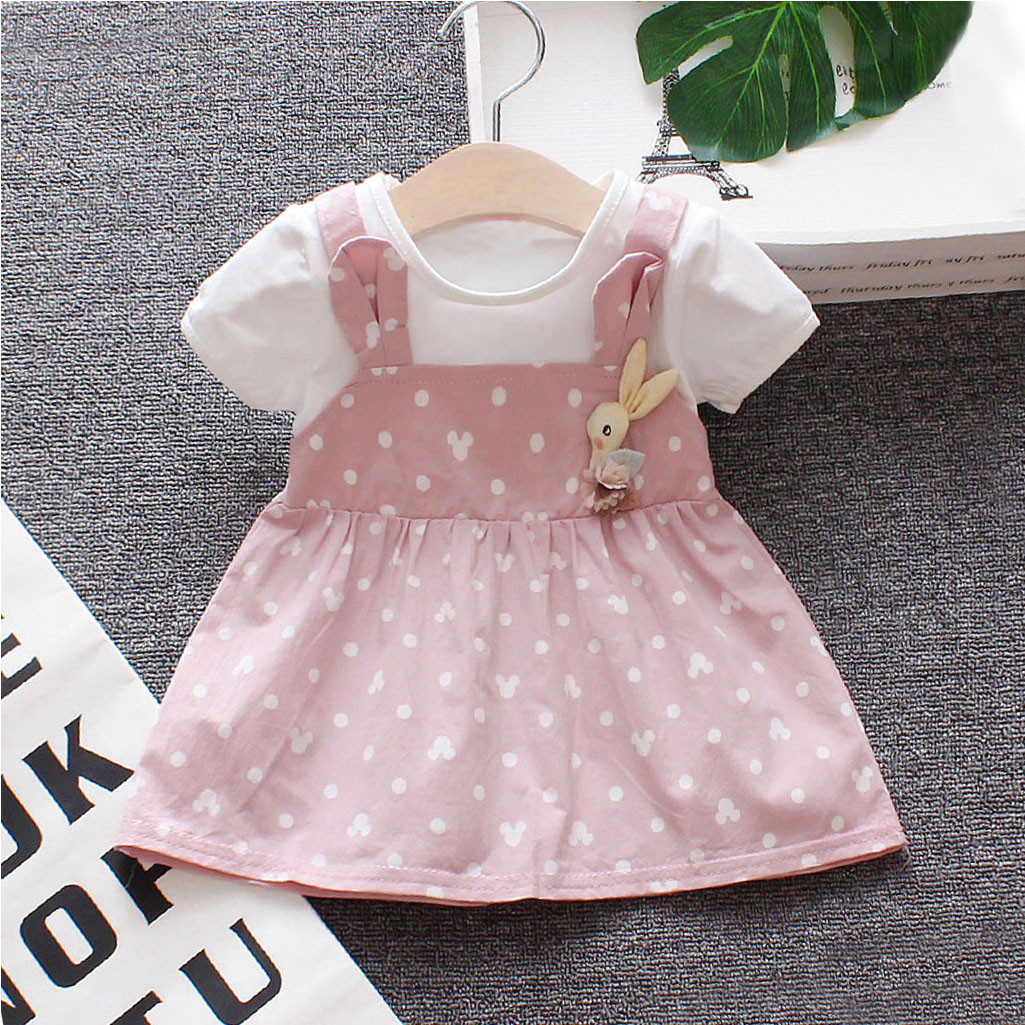 

Baby/ Toddler Girl's Polka Dots Rabbit Decor Dress