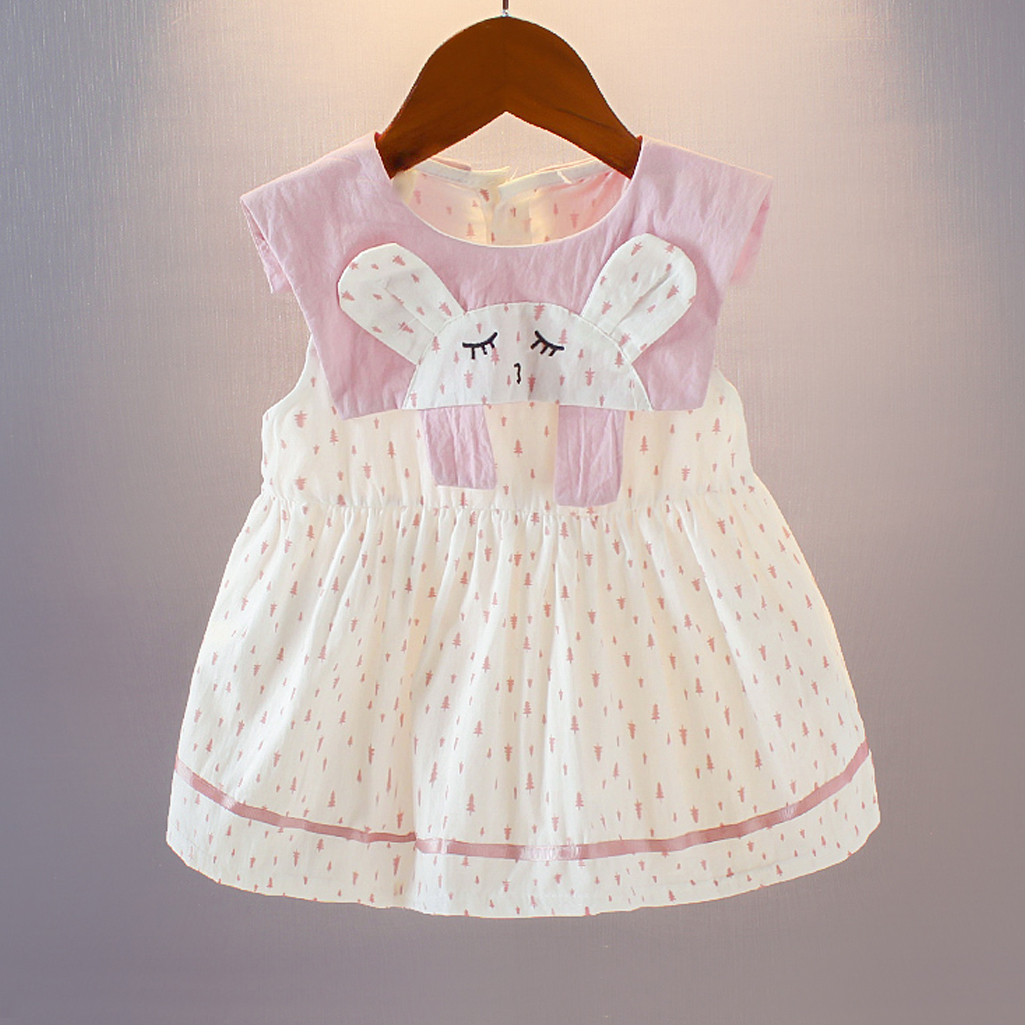 

Rabbit Decor Print Sleeveless Dress