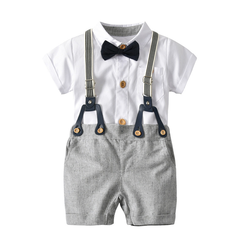 

Baby Boy's Cool Polo Bodysuit and Suspender Shorts Set