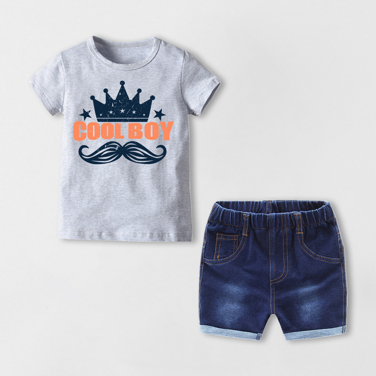 

Cool Boy Tee and Denim Shorts Set