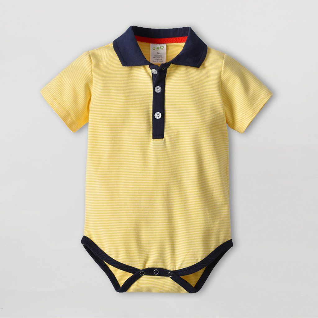 

Short Sleeves Striped Shirt Bodysuit