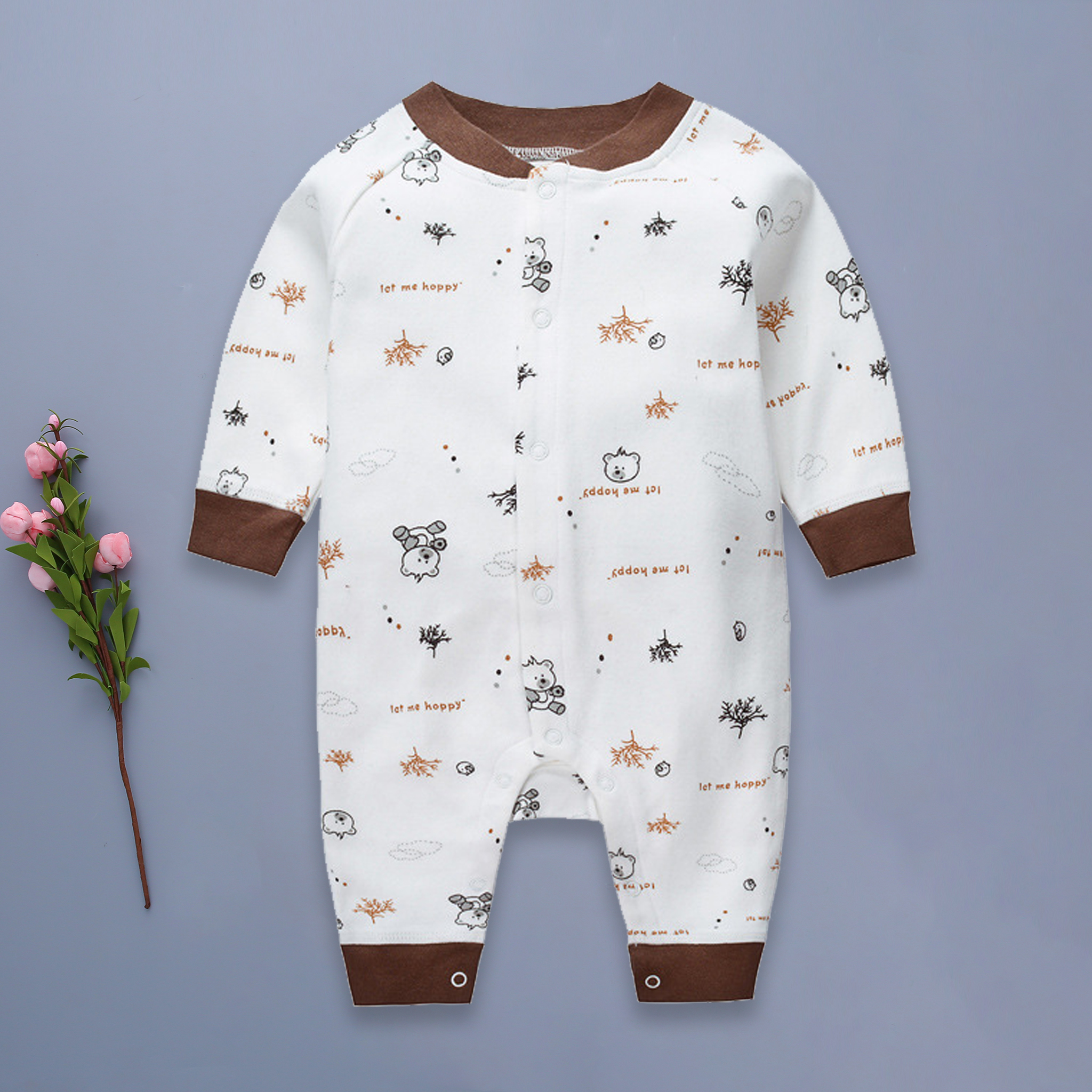 

Baby Long Sleeve Printed Cotton Daily Jumpsuit