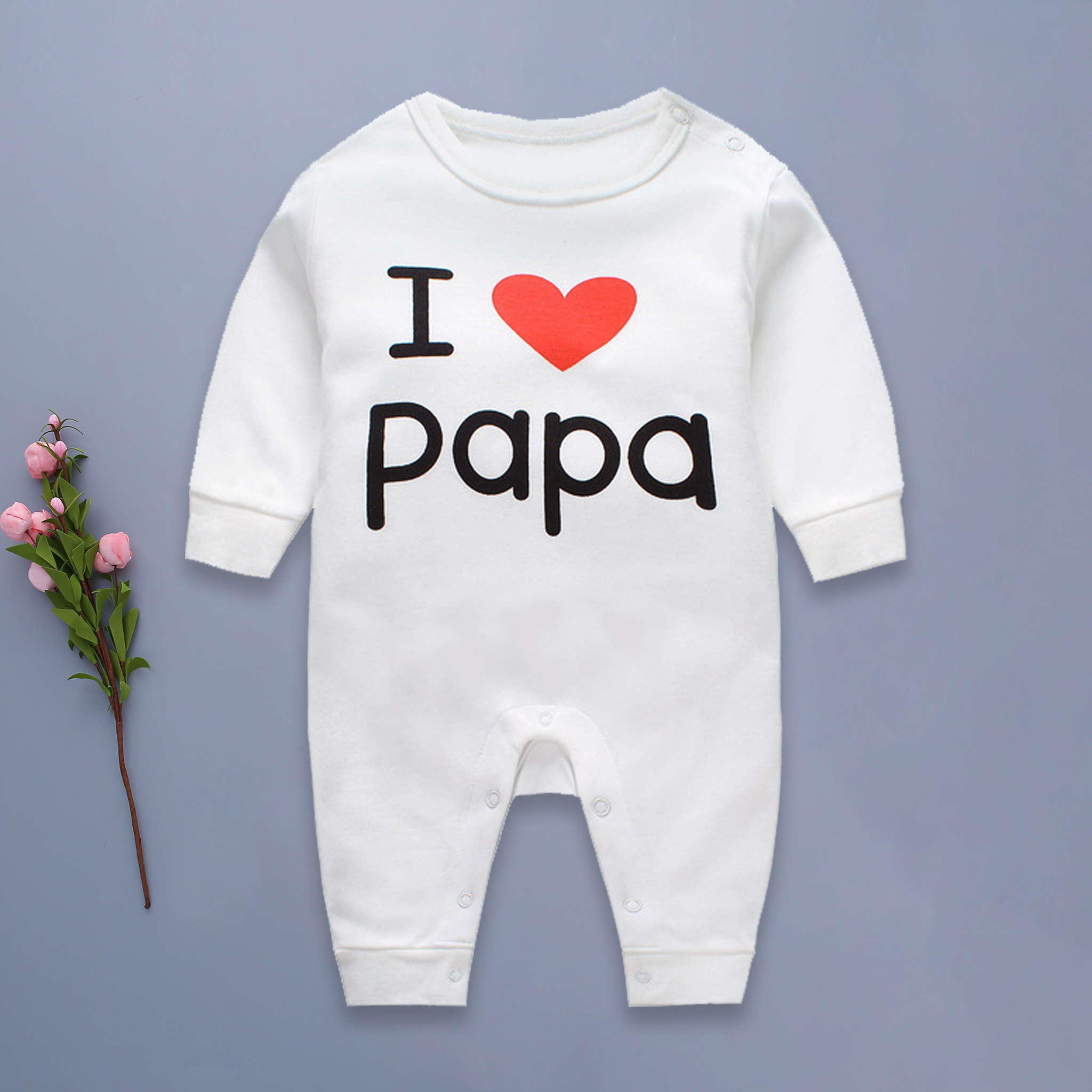 

I Heart Papa Jumpsuit in White