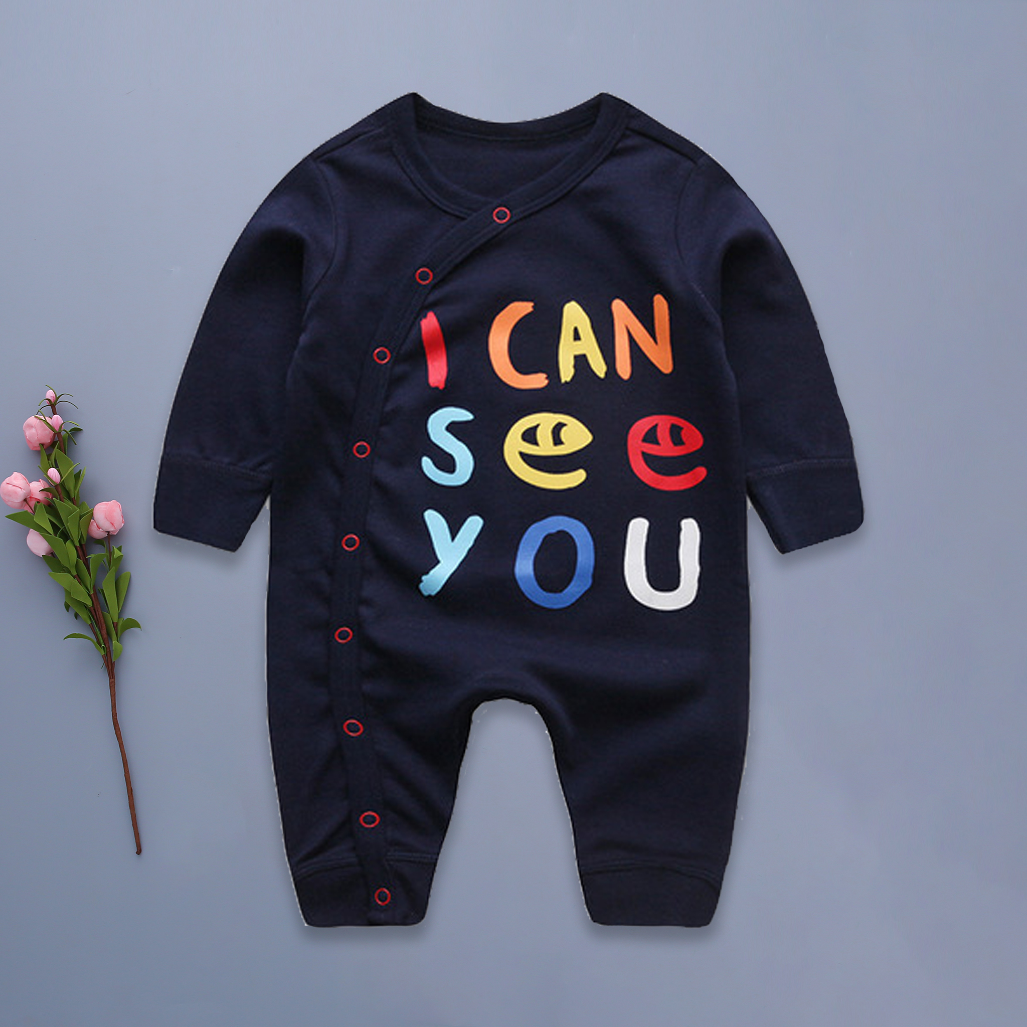 

Fun I Can See You Letter Print Jumpsuit