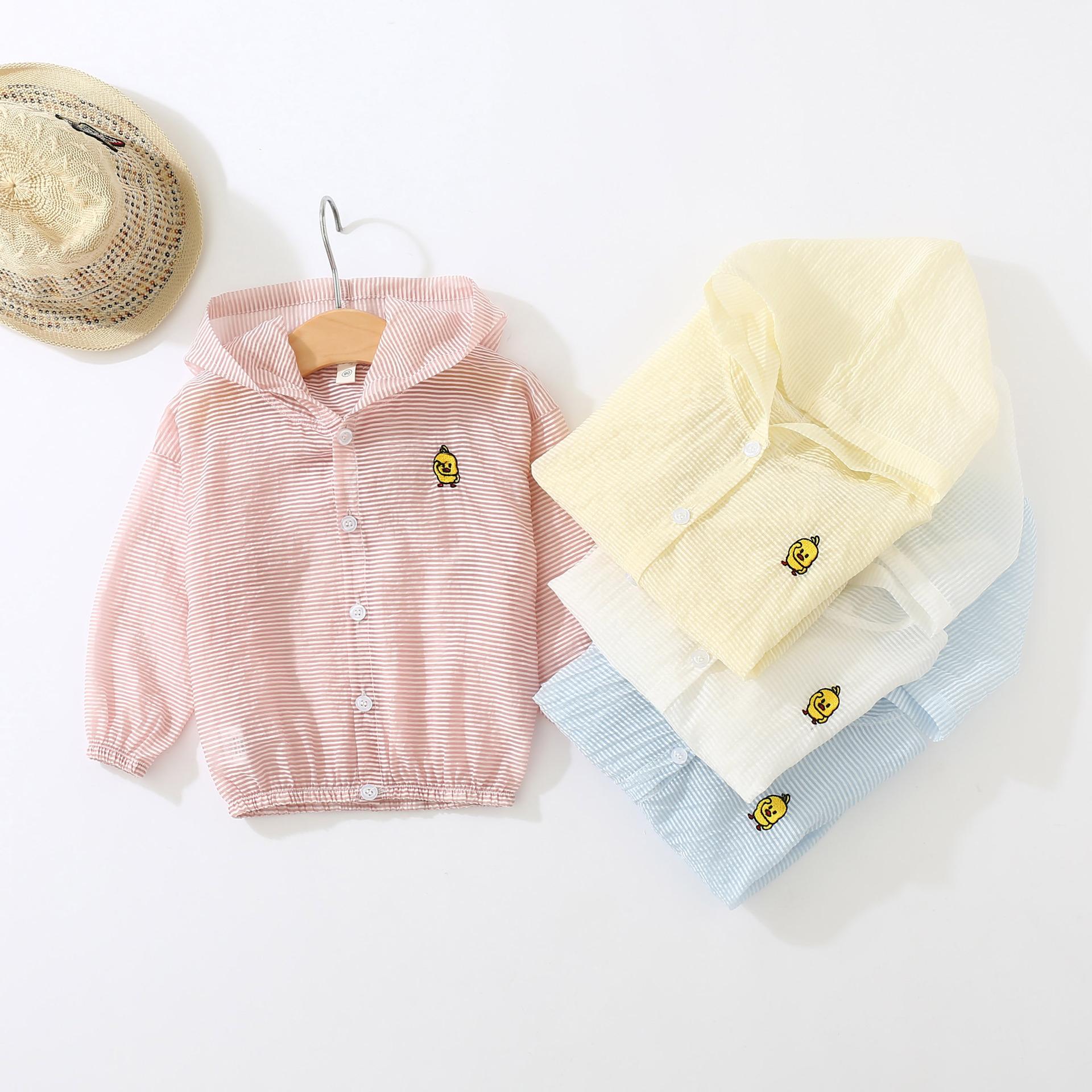 

Toddler Striped Hooded Sun Protection Coat