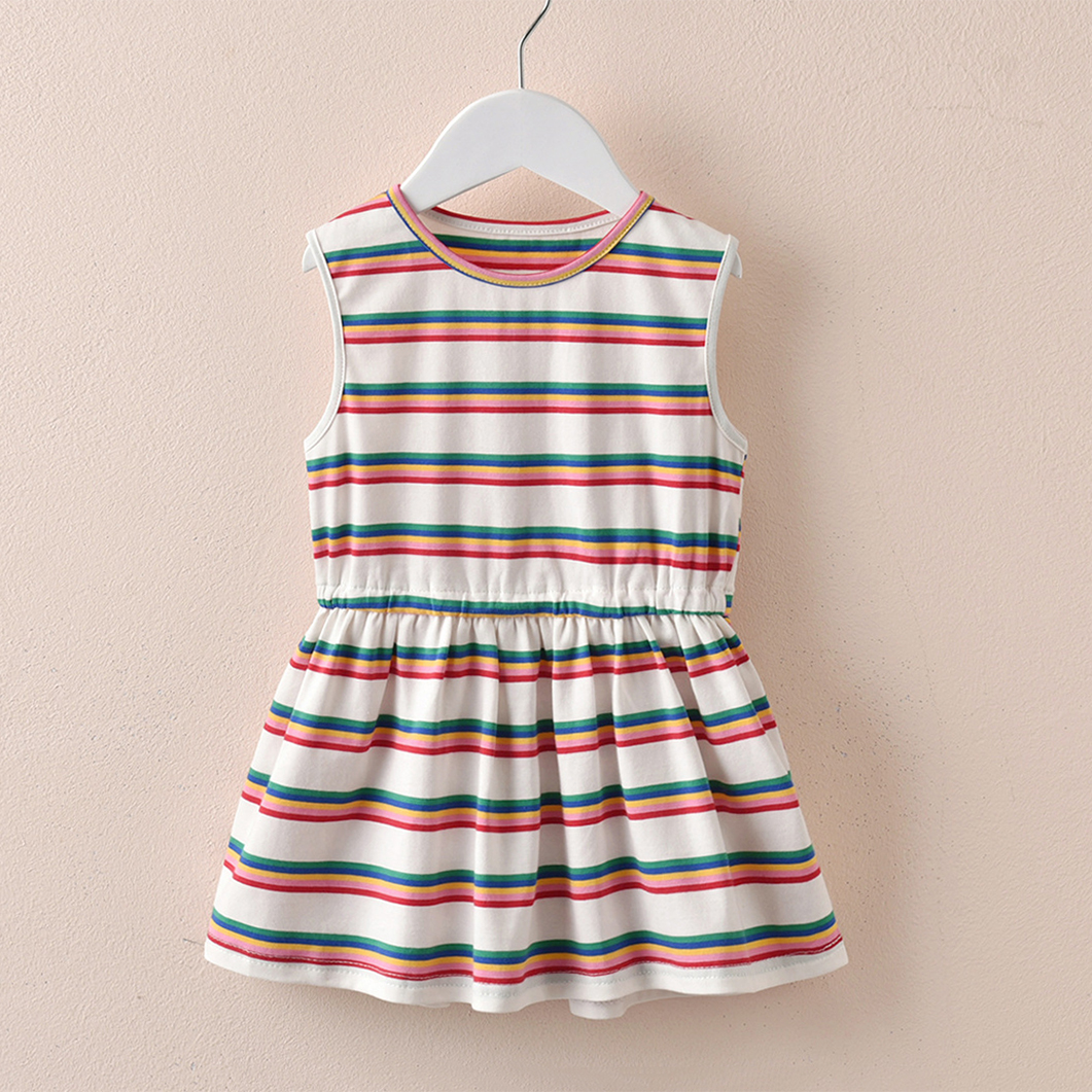 

Baby Striped Bohemian Style Sleeveless Dress