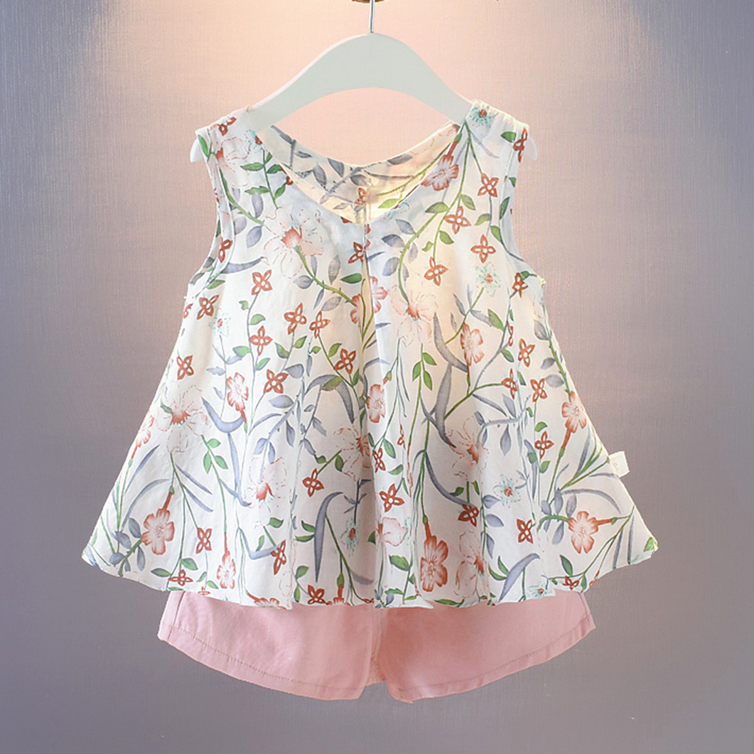 

Baby / Toddler Floral Allover Sleeveless Top and Shorts Set