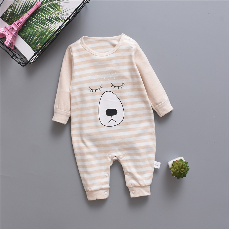 

Baby Dog Print Stripe Long-sleeve Jumpsuit
