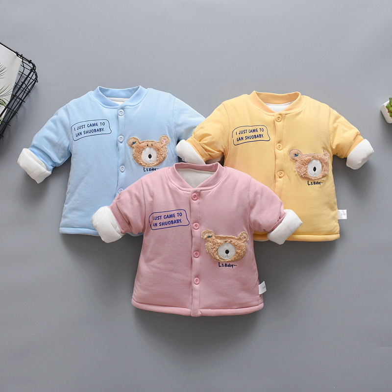 

Baby / Toddler Letter Print Bear Decor Long-sleeve Coat