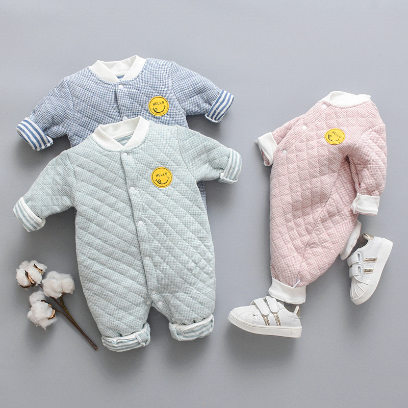 

Baby Newborn Basic Solid Cotton Style Long-sleeve Jumpsuit