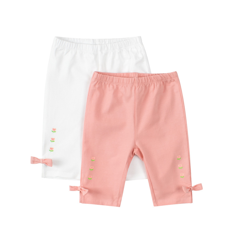 

Baby / Toddler Girl Cute Bowknot Decor Solid Shorts