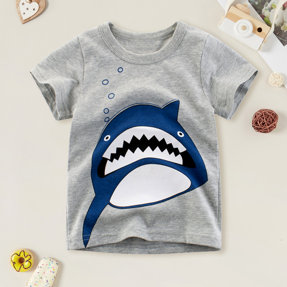 

1 pc Kid Boy Short-sleeve Cotton casual Animal & Shark T-shirt