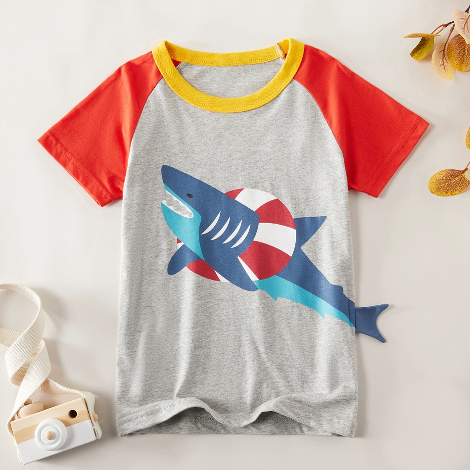 

Kids Boy Cartoon Shark Print Tee