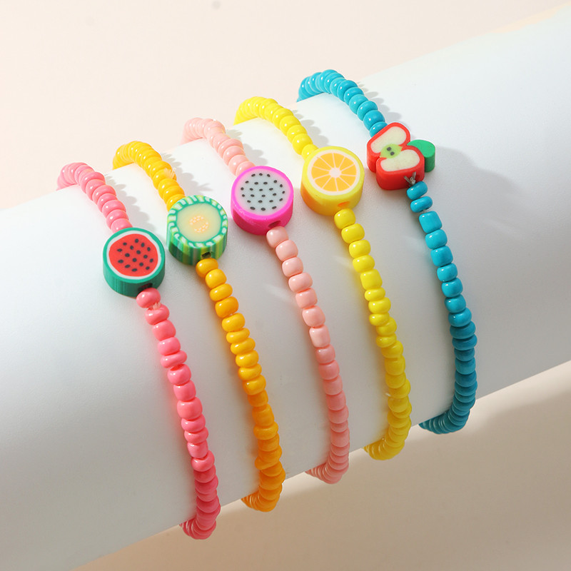 

5-pack Fruit Decor Beaded Bracelet for Girls