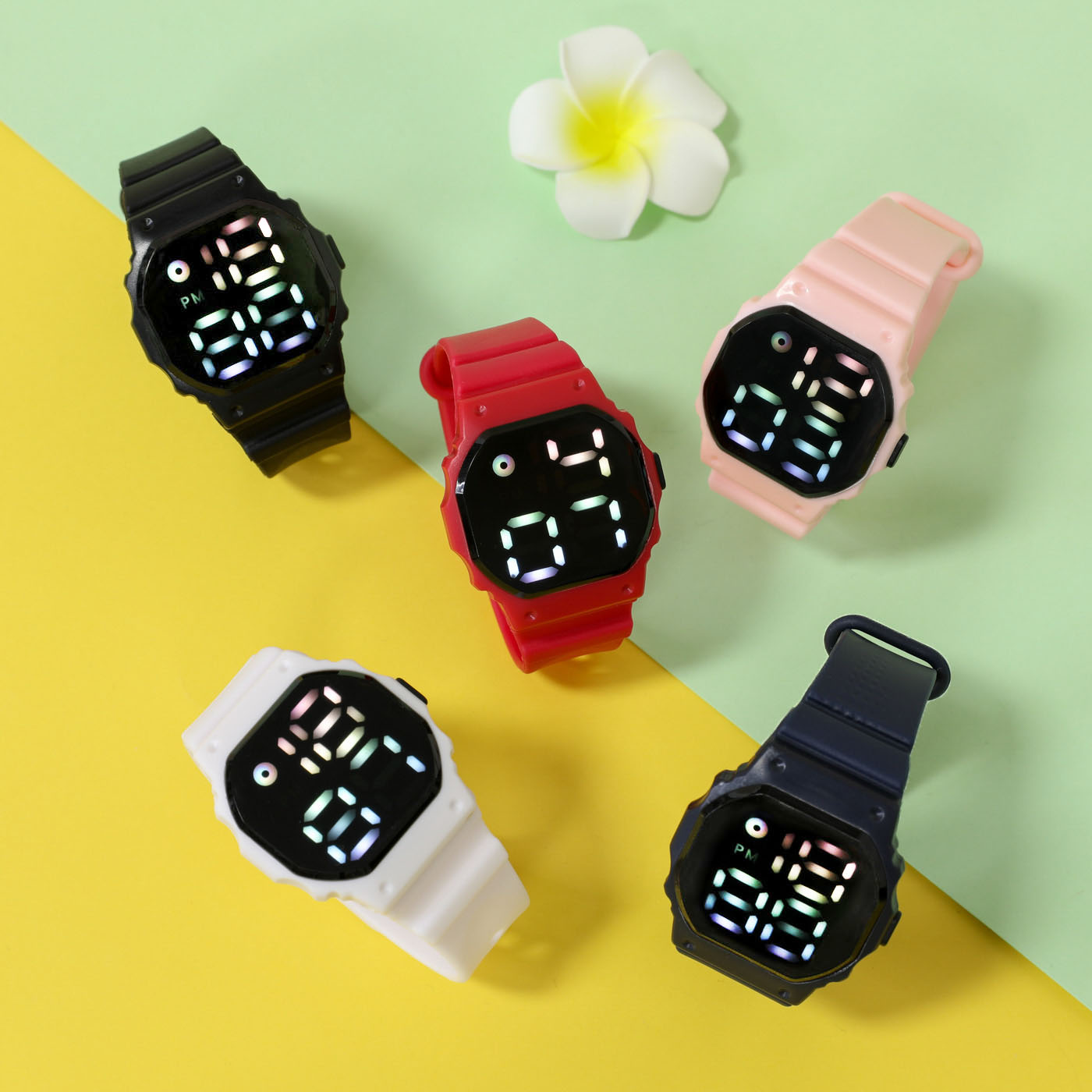 

Kids LED Watch Pure Color Strap Digital Smart Electronic Watch (With Packing Box)