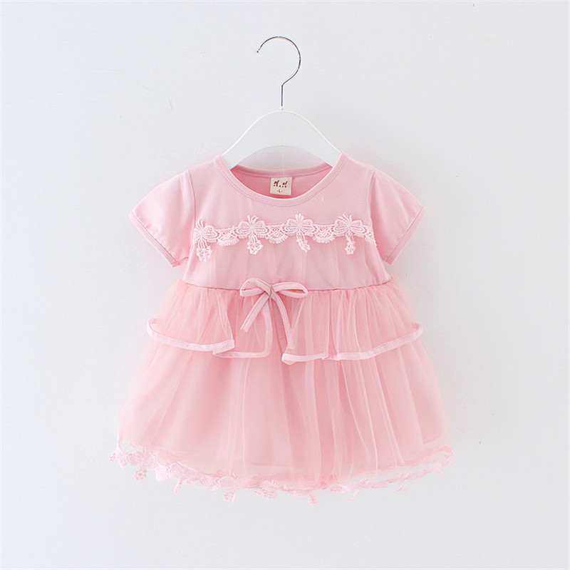 

Baby Summer Short-sleeve Cake Lace Dress