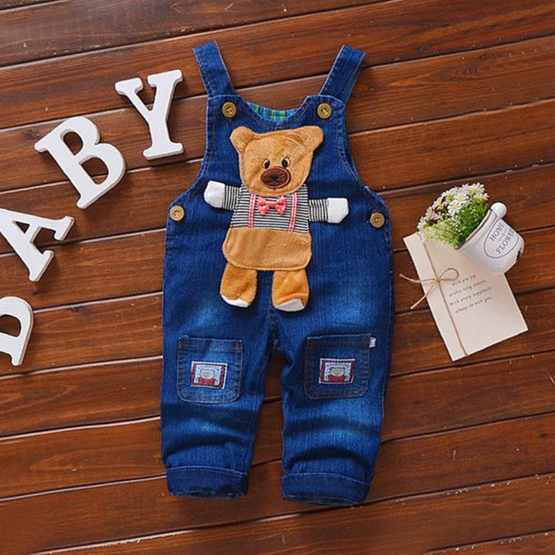 

Baby / Toddler Lovely Bear Decor Denim Overalls