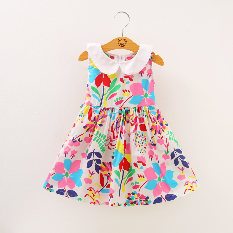 

Baby / Toddler Girl Colorblock Floral Allover Doll Collar Dress