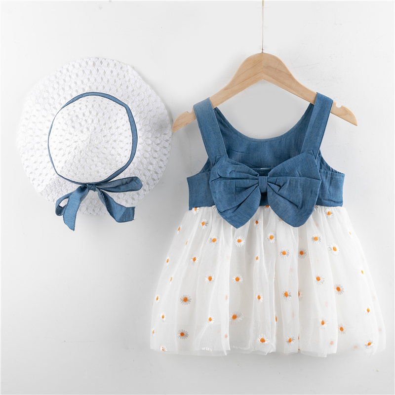 

2-piece Baby / Toddler Girl Pretty Floral Decor Bowknot Dress and Hat Sets