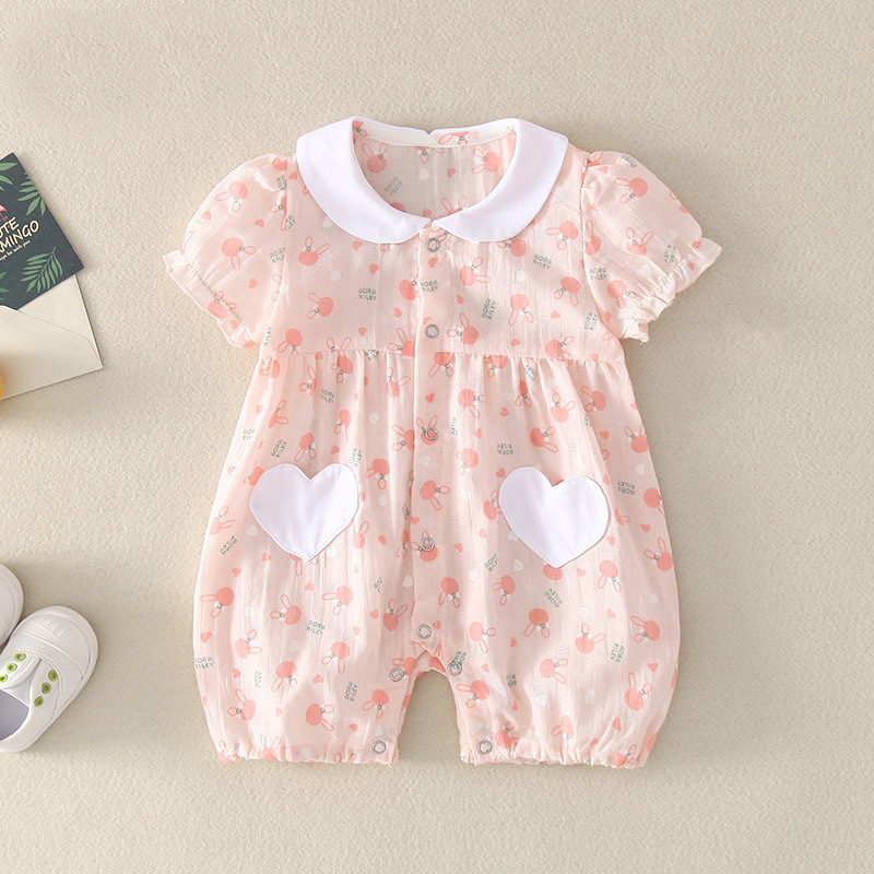 

Baby Rabbit Heart Doll Collar Rompers