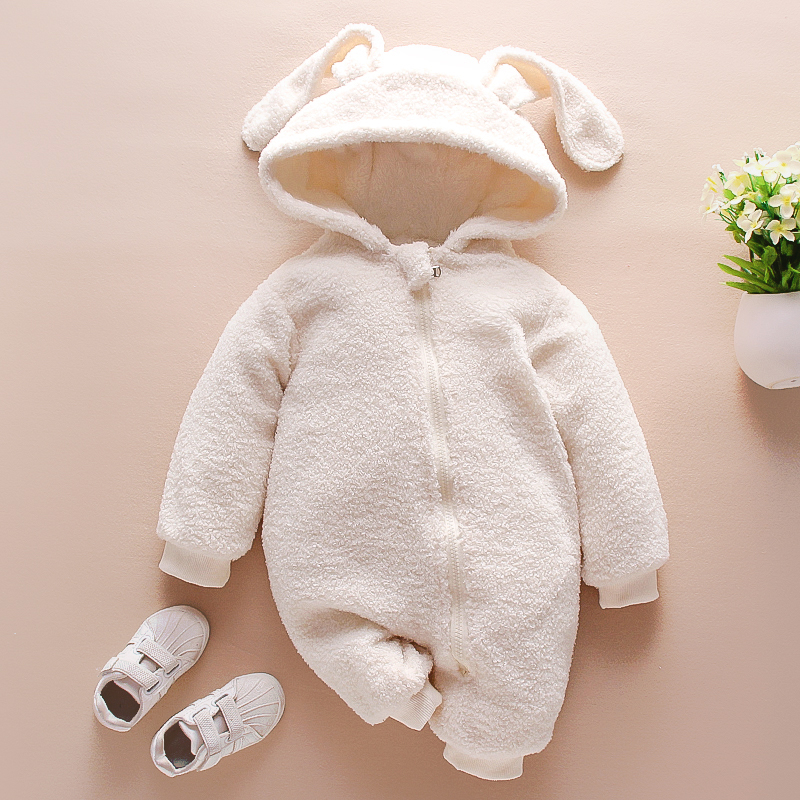 

Baby Long Ears Zipper Fleece Jumpsuit