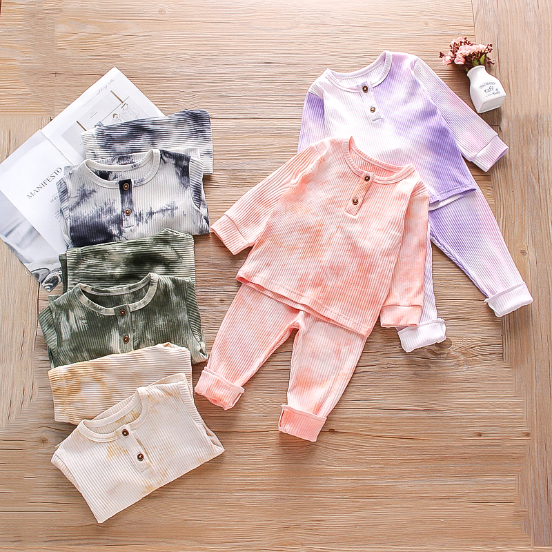 

2-piece Baby / Toddler Tie-dye Long-sleeve Top and Pants Set