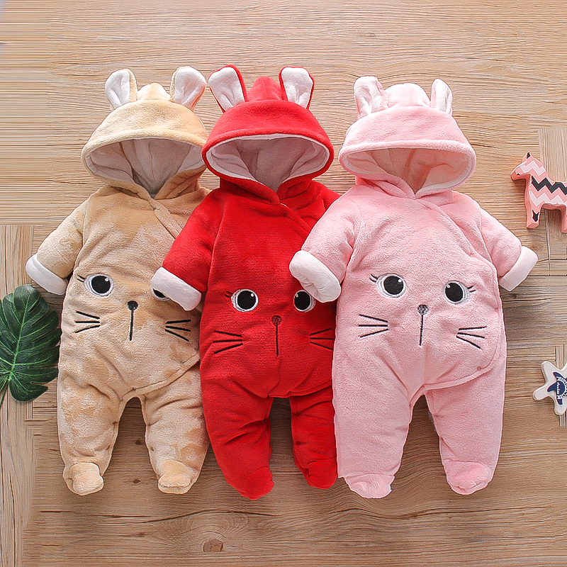 

Baby Animal Fleece Hooded Jumpsuit