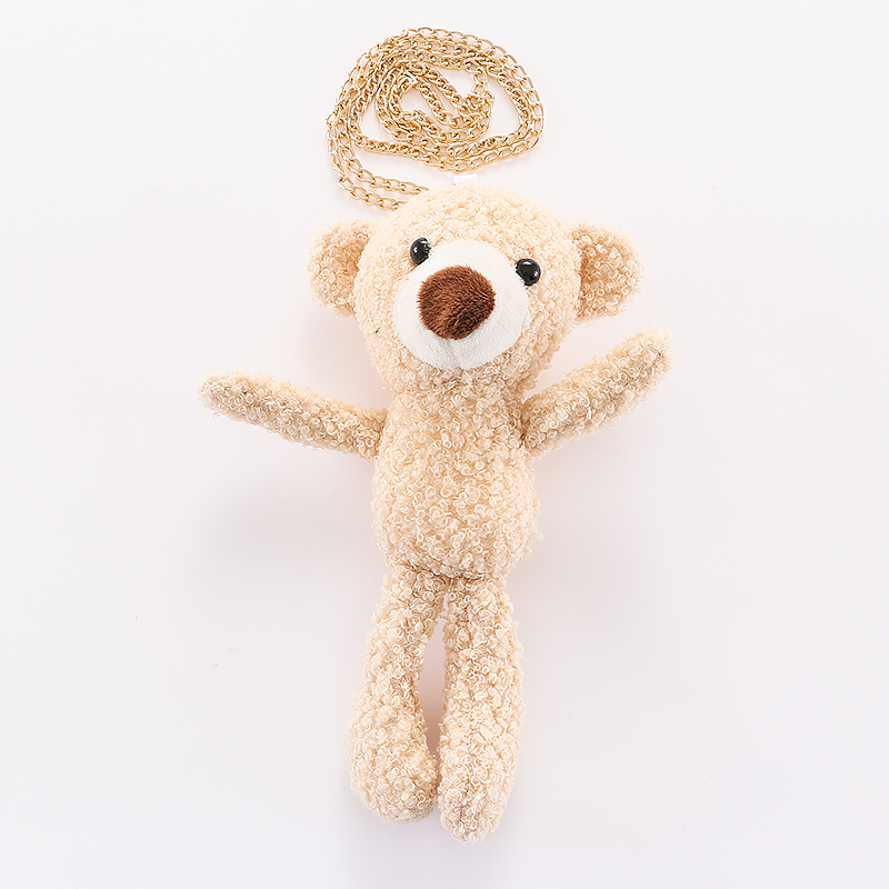 

Cute Fleece Cartoon Bear Decorate Bag for Girls