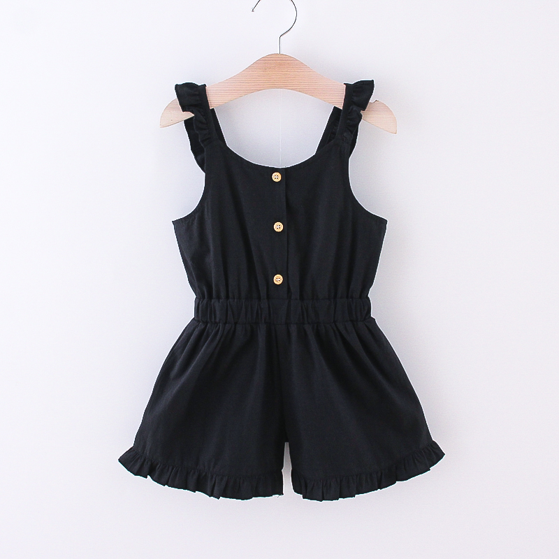 

Toddler Girl Casual Solid Ruffled Jumpsuit