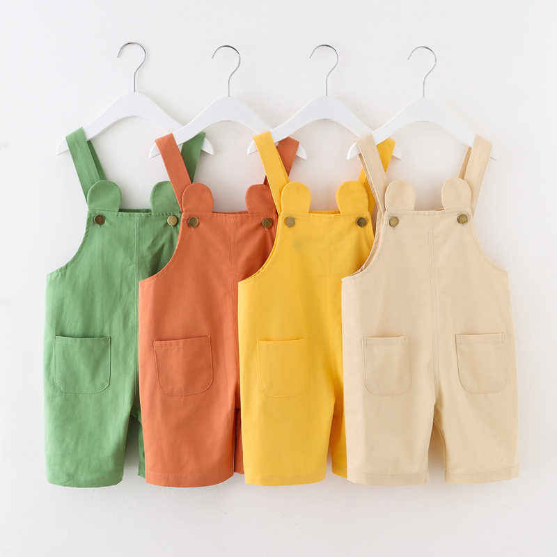 

Toddler Girl Casual Solid Overalls