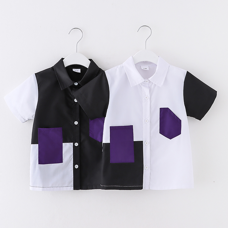 

Toddler Boy 100% Cotton Colorblock Short-sleeve Shirt