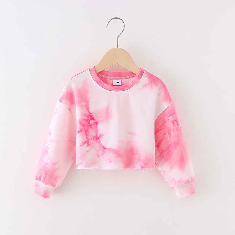 

Toddler Girl Tie Dye Crop Top Pullover Sweatshirt