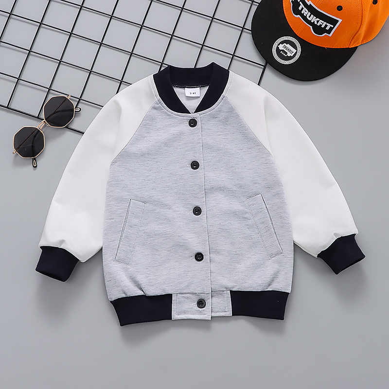 

Toddler Boy 100% Cotton Colorblock Button Design Casual Jacket Coat with Pocket
