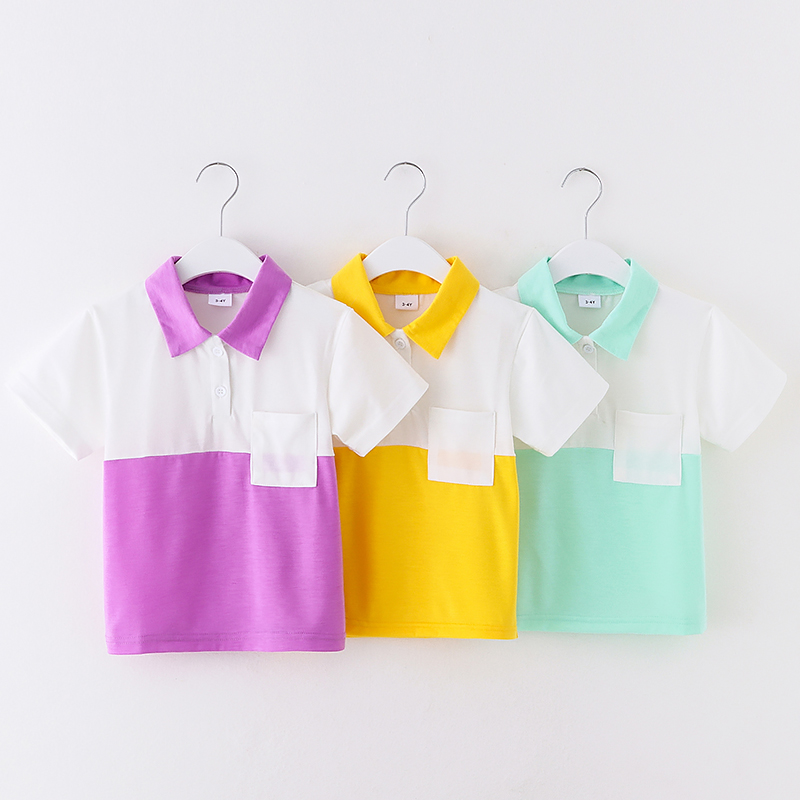 

Toddler Boy Colorblock Pocket Design Short-sleeve Polo Shirt