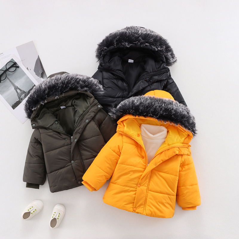 

Toddler Boy/Girl Solid Color Faux Fur Hooded Coat