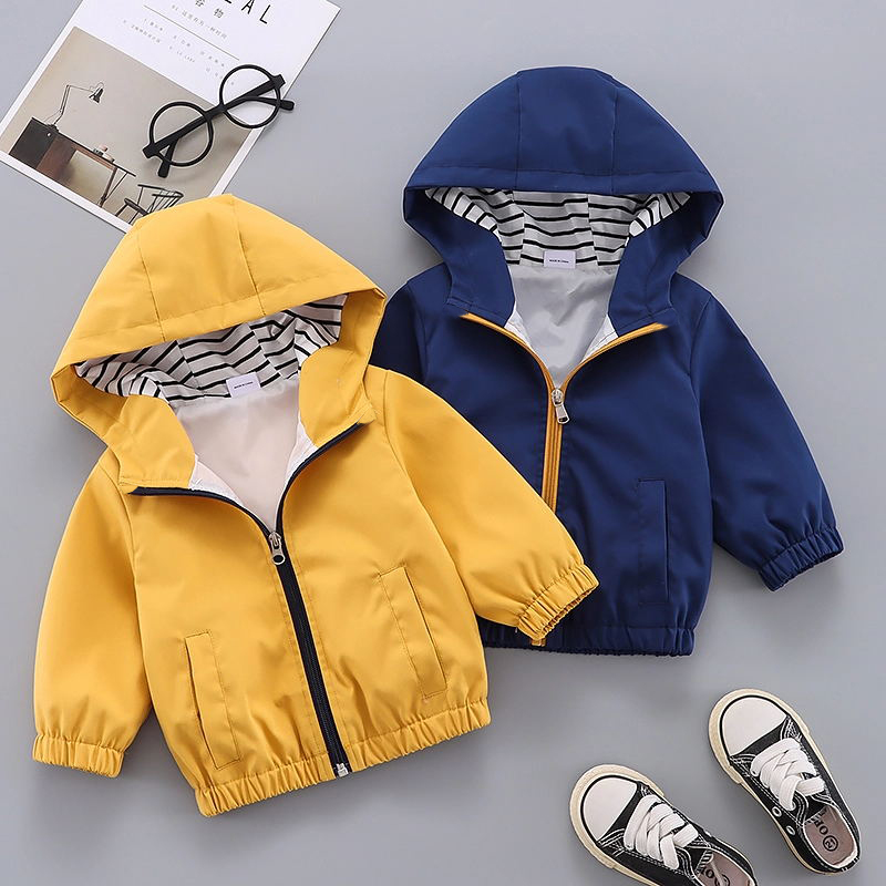 

Baby Solid Long-sleeve Hooded Full-zip Jacket