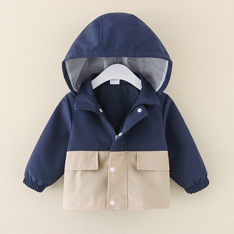 

Baby Boy Colorblock Long-sleeve Hooded Jacket