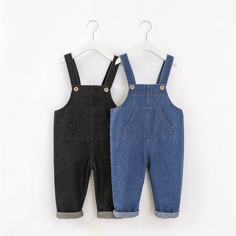 

Toddler Boy Casual Denim Pocket Design Solid Color Overalls