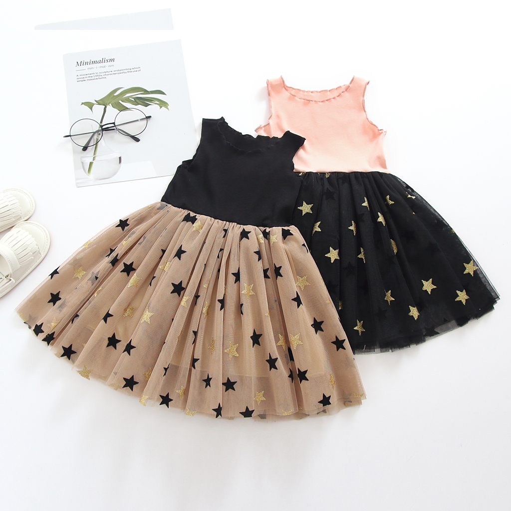 

Baby/ Toddler Girl's Stars Allover Tulle Sleeveless Dress