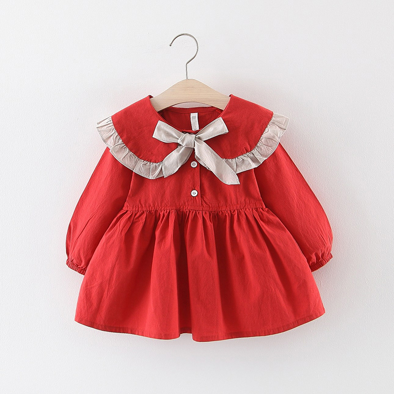 

Baby / Toddler Solid Sweet Doll Collar Dress