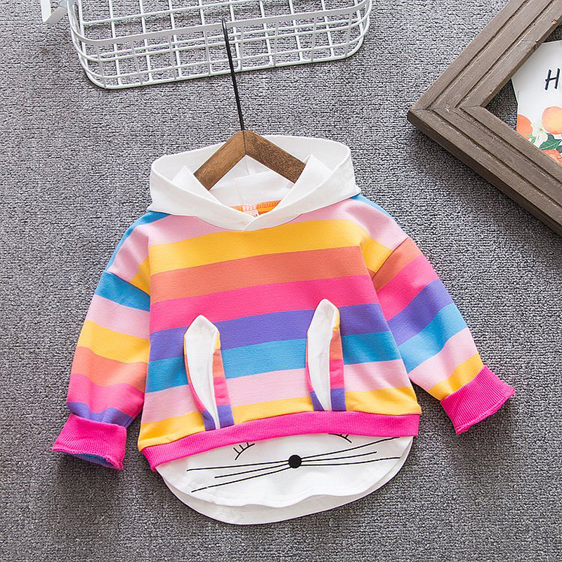 

Baby / Toddler Girl Stylish Bunny Decor Colorful Hoodie