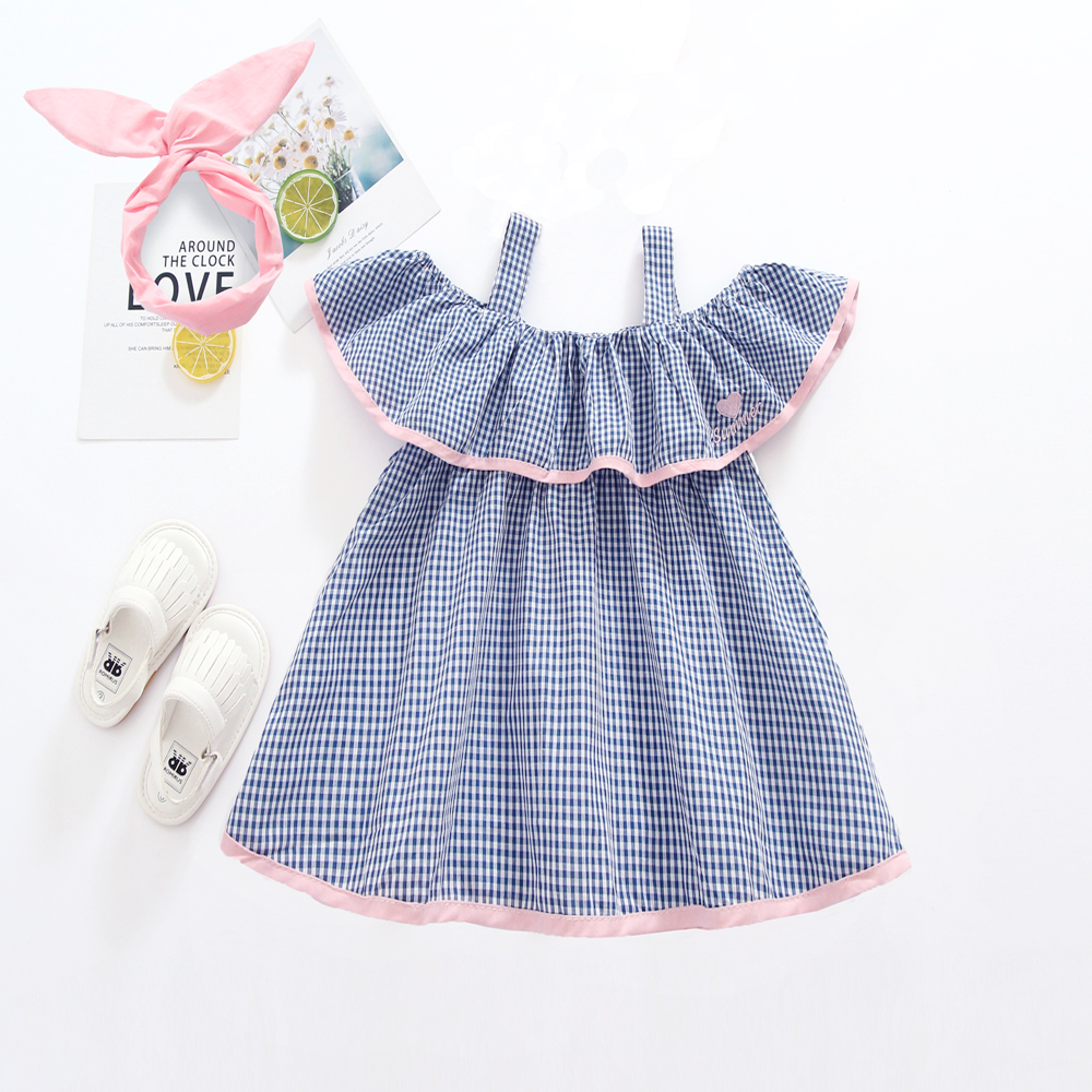 

Baby / Toddler Girl Adorable Plaid Off Shoulder Dress