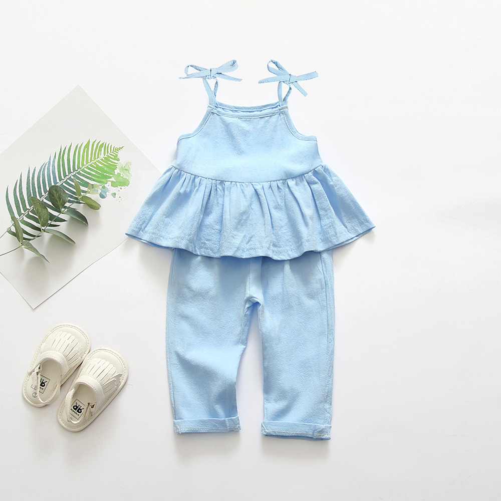 

Baby Solid Strappy Tank and Pants Set