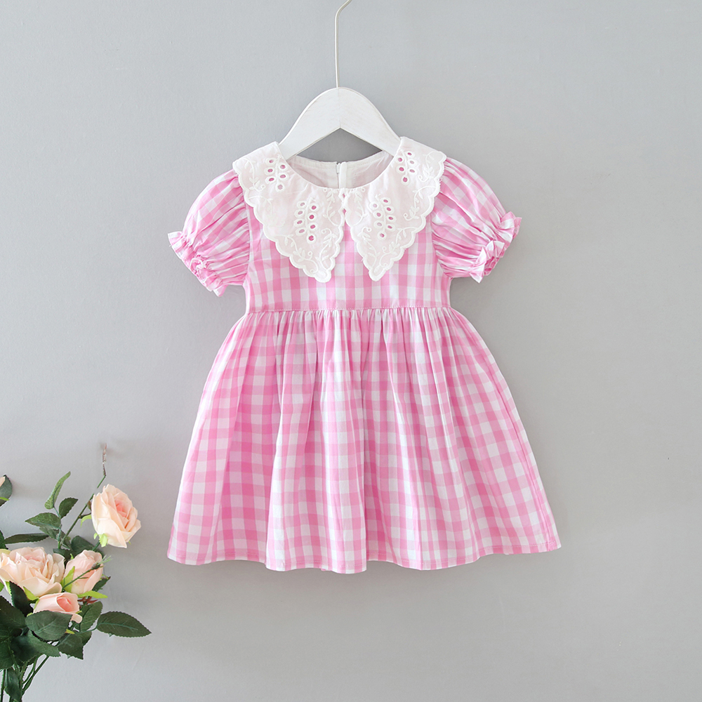 

Baby Sweet Plaid Doll Collar Short-sleeve Dress