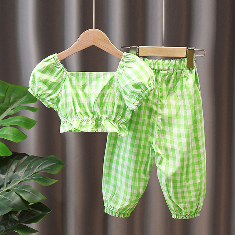 

2-piece Baby / Toddler Chic Plaid Top and Pants Set