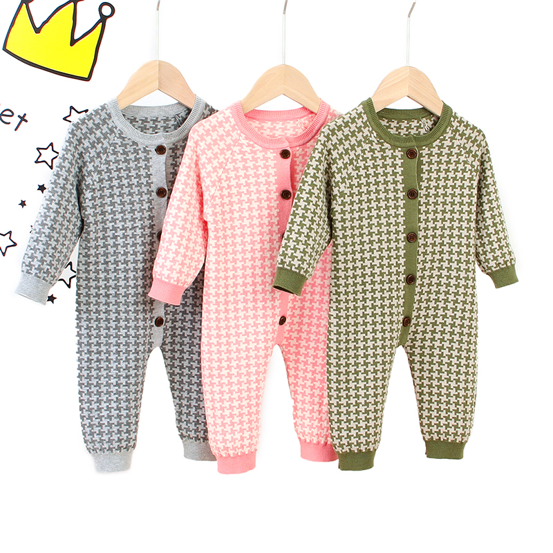 

Long-sleeve Cotton Thermal Knitted Jumpsuit for Baby